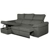 Sofa Chaise Longue Convertible En Cama Darg Izquierda Negro 3 Plazas 235x148 Cm Tanuk