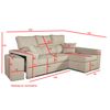 Sofa Chaiselongue Frigg Derecha Gris Perla 230x145 Cm Con Tejido Con Sistema Acualine Tanuk