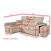 Sofa Chaiselongue Frigg Izquierda Gris Perla 230x145 Cm Con Sistema De Limpieza Acualine Tanuk