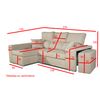 Sofa Chaiselongue Frigg Izquierda Mink 230x145 Cm Con Sistema De Limpieza Acualine Tanuk