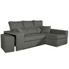 Sofa Chaiselongue Frigg Derecha Negro 230x145 Cm Con Tejido Con Sistema Acualine Tanuk