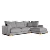 Sofa Chaise Longue Sjorn Derecha Gris Perla Tejido Con Sistema Acualine 4 Plazas 270x191 Cm Tanuk