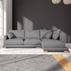 Sofa Chaise Longue Sjorn Derecha Gris Perla Tejido Con Sistema Acualine 4 Plazas 270x191 Cm Tanuk