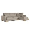 Sofa Chaise Longue Sjorn Derecha Marron Tejido Con Sistema Acualine 4 Plazas 270x191 Cm Tanuk