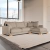 Sofa Chaise Longue Sjorn Derecha Marron Tejido Con Sistema Acualine 4 Plazas 270x191 Cm Tanuk