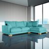 Sofa Chaise Longue Sjorn Derecha Turquesa Tejido Con Sistema Acualine 4 Plazas 270x191 Cm Tanuk