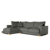 Sofa Chaise Longue Sjorn Izquierda Negro Tejido Con Sistema Acualine 4 Plazas 270x191 Cm Tanuk