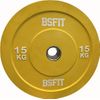 1 Disco De 15 Kg Pesas Caucho Olimpico Bumper 50mm Centro Acero Bsfit