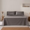 Juego De Sábanas 100% Algodón Suave Cama 105 Cm Color Gris Oscuro