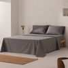 Juego De Sábanas 100% Algodón Suave Cama 105 Cm Color Gris Oscuro