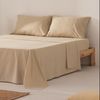 Juego De Sábanas 100% Algodón Suave Cama 135 Cm Color Beige