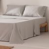 Juego De Sábanas 100% Algodón Suave Cama 135 Cm Color Gris Claro