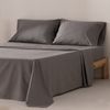 Juego De Sábanas 100% Algodón Suave Cama 200 Cm Color Gris Oscuro