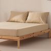 Sábana Bajera 100% Algodón Ajustable Transpirable Cama De 80 X 200 X 30 Cm Color Beige