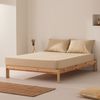 Sábana Bajera 100% Algodón Ajustable Transpirable Cama De 80 X 200 X 30 Cm Color Beige