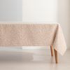 Mantel Antimanchas Cuadrada 140x140cm Algodón Jacquard Impermeable Hilo Brillante Lumin Beige