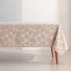 Mantel Antimanchas Rectangular 140x100cm Algodón Jacquard Geométrico Impermeable Atrio Beige