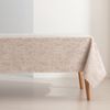 Mantel Antimanchas Rectangular 140x200cm Algodón Jacquard Floral Impermeable Alerce Beige