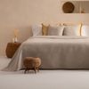 Colcha Jacquard Cama 80/90 Cm Algodón Suave Y Ligera Entretiempo Lindi 180x270cm Color Beige