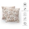 Pack 2 Fundas De Cojín Jacquard, Algodón Suave Cierre Cremallera, Salvi 45x45cm Color Beige