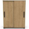 Mueble Auxiliar Izzy Correderas Melamina 80x102x36 Cm - Roble Hamilton