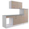 Cocina Modular Eko 6 Módulos Miroytengo Color Blanco Y Roble 220 Cm