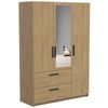 Armario Craft Con Espejo Melamina 134x192x52 Cm - Roble Hamilton