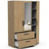 Armario Craft Con Espejo Melamina 134x192x52 Cm - Roble Hamilton