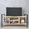 Mueble Tv Para Salón Rus 4 Huecos Negro Y Roble Safir 120x63x37 Cm