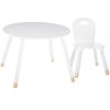 Miroytengo Pack Mesa Infantil Douceur En Melamina Con Patas De Madera Y Silla A Juego Color Blanco