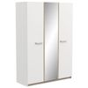 Miroytengo Armario Dormitorio Watson Con Espejo 3 Puertas Color Blanco Mate Y Roble Kronberg 134x192 Cm