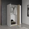 Miroytengo Armario Dormitorio Watson Con Espejo 3 Puertas Color Blanco Mate Y Roble Kronberg 134x192 Cm