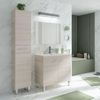 Miroytengo Pack Muebles Para Baño Atenea Lavabo Con Lavamanos Cerámico Y Columna De 2 Puertas Color Roble