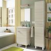 Miroytengo Pack Mueble De Baño + Columna Conjunto Estilo Contemporáneo Color Roble (lavabo Incluido)