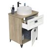 Miroytengo Mueble De Baño 60 Cm Toscana Con 2 Cajones Estilo Nórdico Color Blanco Y Roble Cambrian (sin Lavabo)