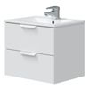 Miroytengo Mueble De Baño Suspendido Pequeño Estilo Contemporáneo Color Blanco Brillo 60 Cm (con Lavabo Cerámico)