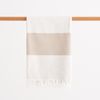 Fouta De Playa, Pareo De Algodón Ligero Tacto Suave Con Flecos Rayas Mar 90x180cm Color Beige