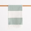 Fouta De Playa, Pareo De Algodón Ligero Tacto Suave Con Flecos Rayas Mar 90x180cm Color Verde