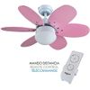 Bastilipo - Aguadulce Rc-ventilador De Techo Con Mando A Distancia-60w Y 75cm Diametro- Luz Led Incorporada , Rosa/azul, 75 Cm