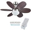 Bastilipo - Ibiza Rc - Ventilador De Techo Con Mando A Distancia-60w Y 75cm De Diametro-e27 60w, Haya/wengé, 75 Cm