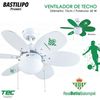 Bastilipo - Real Betis - Ventilador De Techo Con Palas Reversibles Verdiblancas. Oficial Real Betis Balompié