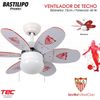 Bastilipo - Sevilla Fc - Ventilador De Techo Con Palas Reversibles Blancas Y Rojas. Oficial Del Sevilla Fútbol Club