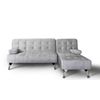 Sofá Chaise Longue Aroa-xs Terciopelo 3 Plazas Convertible En Cama 198x150cm Color Gris