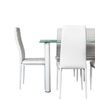 Conjunto De Mesa Cristal Templado 140x80cm Y 6 Sillas Color Blanco