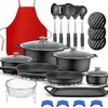 Batería Cocina Set 25 Piezas Vitro Inducción Aluminio Titanio Gridinlux