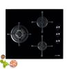 Placa De Gas Cristal-negro 3 Fuegos | Universalblue