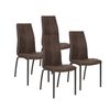 Pack De 4 Sillas De Comedor Estilo Contemporáneo Con Asiento Y Respaldo En Microfibra Color Marrón Chocolate. Modelo Marian