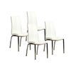 Pack De 4 Sillas De Comedor Estilo Contemporáneo Con Asiento Y Respaldo Fabricados En Pu Color Blanco. Modelo Marian