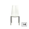 Pack De 4 Sillas De Comedor Estilo Contemporáneo Con Asiento Y Respaldo Fabricados En Pu Color Blanco. Modelo Marian