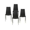 Pack De 4 Sillas De Comedor Estilo Contemporáneo Con Asiento Y Respaldo Fabricados En Pu Color Negro. Modelo Marian